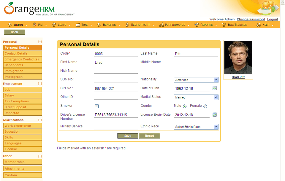 Personal Information Module